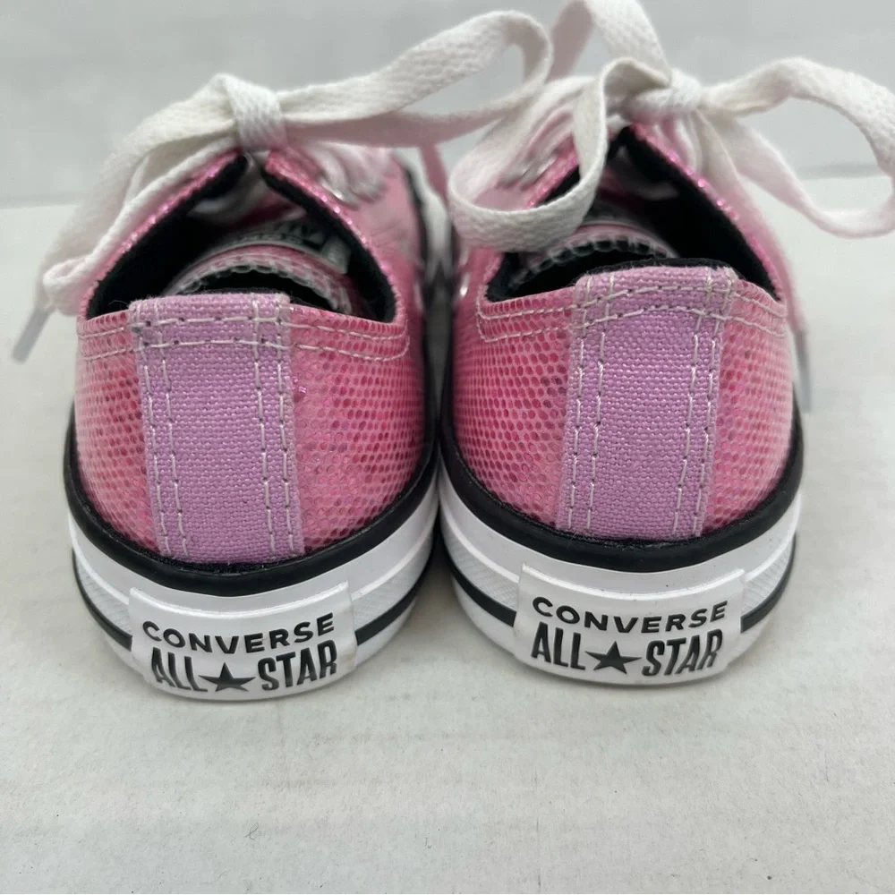 Converse All Star Kids Size 12 Pink Sparkle Low Top Sneakers Youth 12 US‎